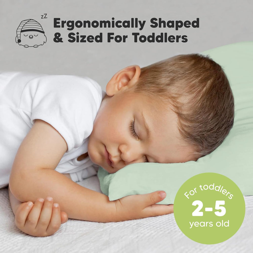 KeaBabies Toddler Pillow with Pillowcase, Jumbo 14X20 - Soft Organic Cotton Toddler Pillows for Sleeping - Machine Washable - Perfect for…