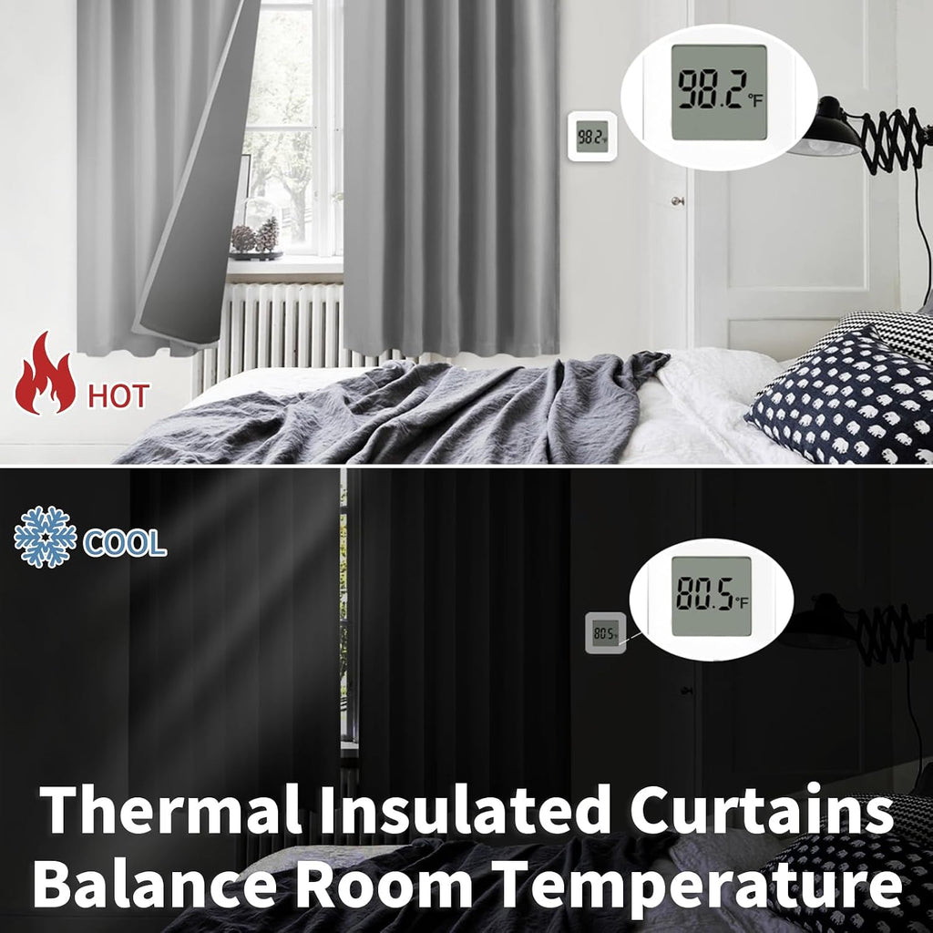 BGment Full Blackout Curtains with Thermal Insulation Liner Curtains 90 Inches Long, Rod Pocket and Back Tab Double Layer Room Darkening…