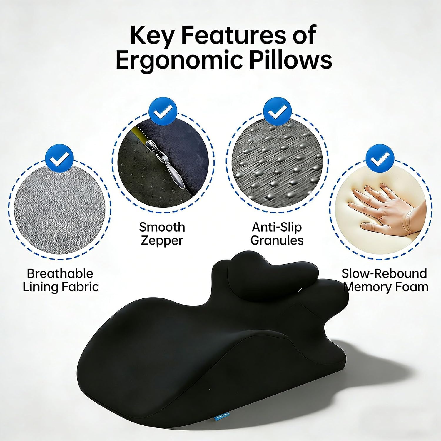 Generic Memory Foam Ergonomic Rest Pillow, Multi-Use Reading & Prone Sleep Pillow for Back Support, Comfortable Wedge for Sitting Up…