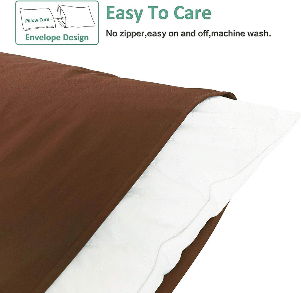 Ntbay King Pillowcase Set - 2 Pack Brushed Microfiber 20x40 Pillowcases - Soft, Wrinkle-Free, Fade-Resistant, Stain-Resistant, Brown Pillow…