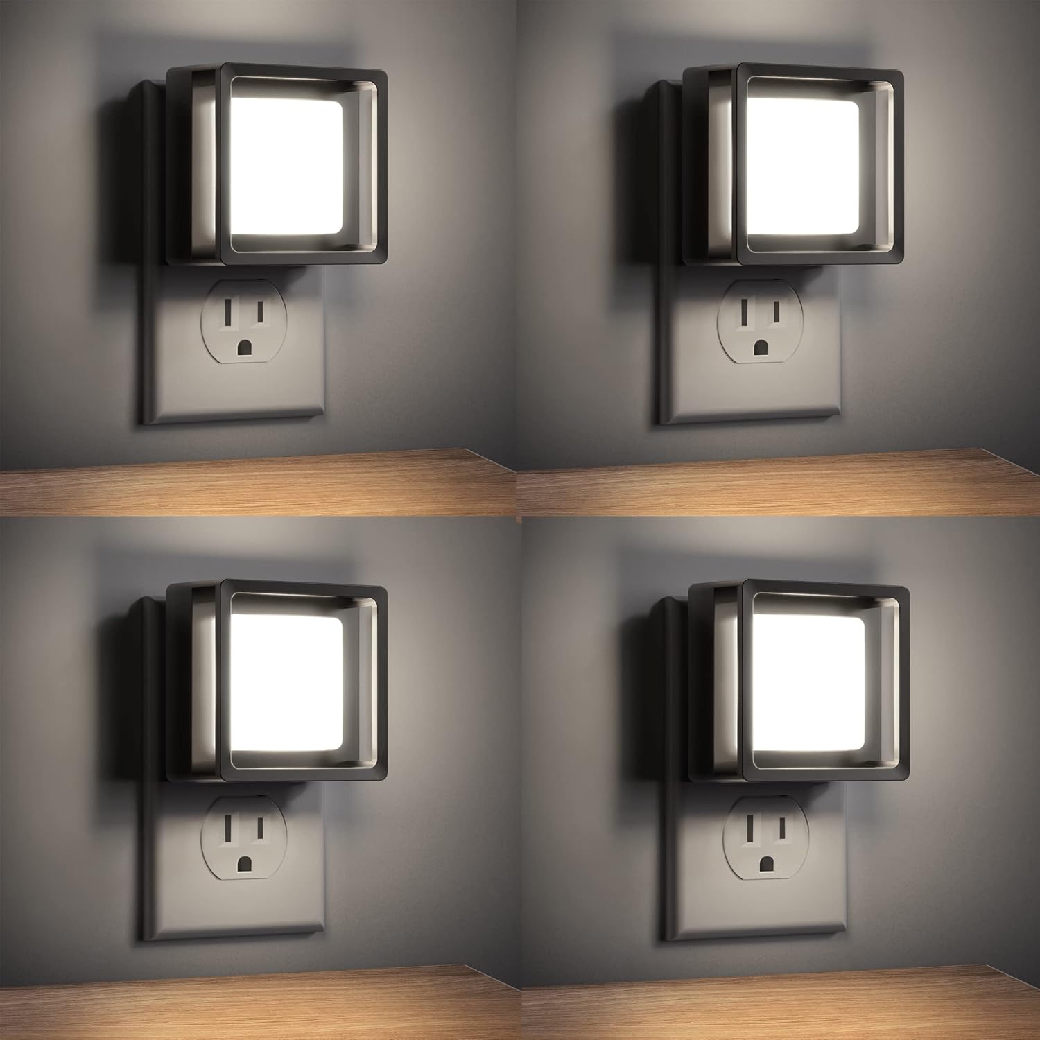 DORESshop LED Night Light, Plug-in [4 Pack], Dusk to Dawn Sensor, Night Lights Plug into Wall for Bedroom, Bathroom, Toilet, Stairs…