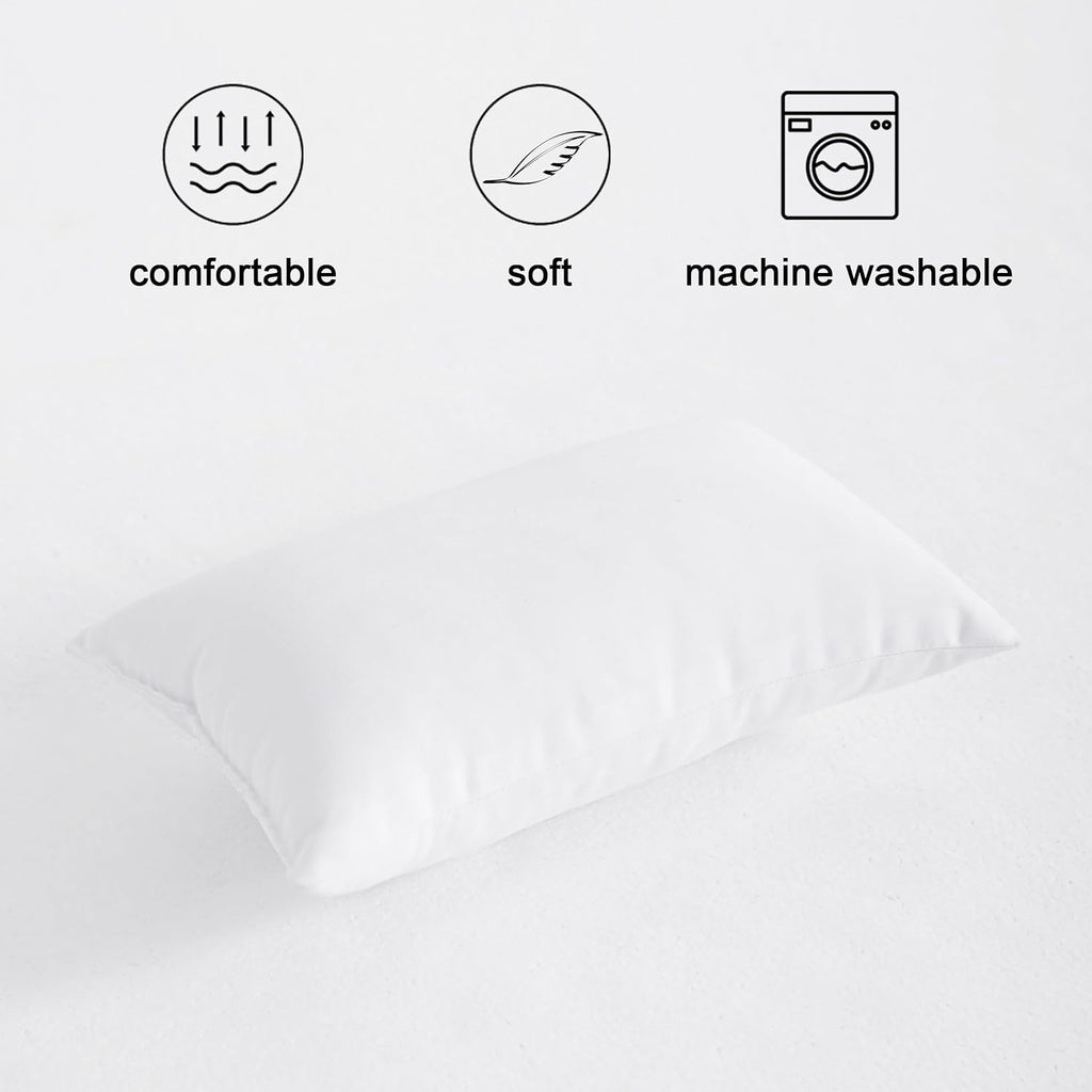 Flxxie Tiny Pillows, Down Alternative Microfiber 11x7 Inches Mini Pillow for Travel, Pets, Soft Machine Washable Small Pillows for Neck, Lu…