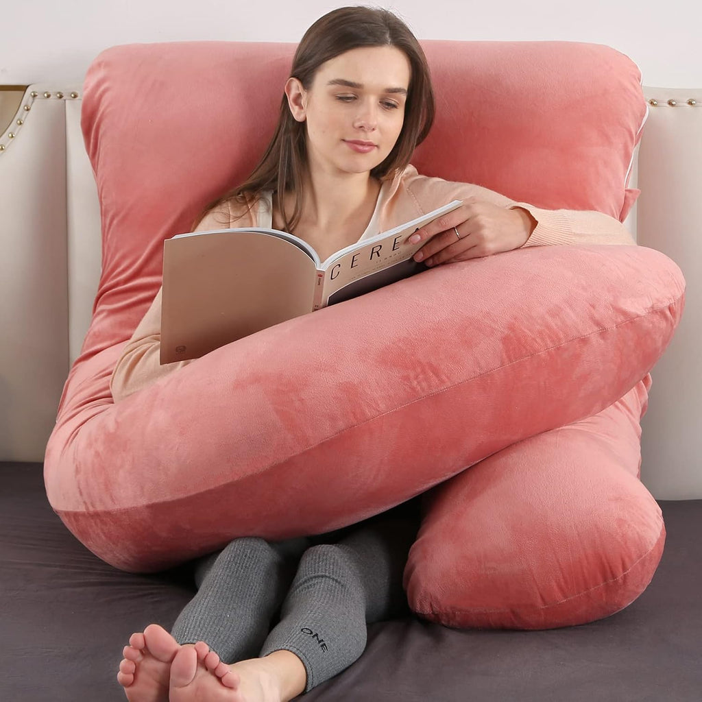 U-Shaped Full Body Pregnancy Pillow for Sleeping – 57" Maternity Pillow with Removable Cover, Support for Back, Legs, Belly & Hips…
