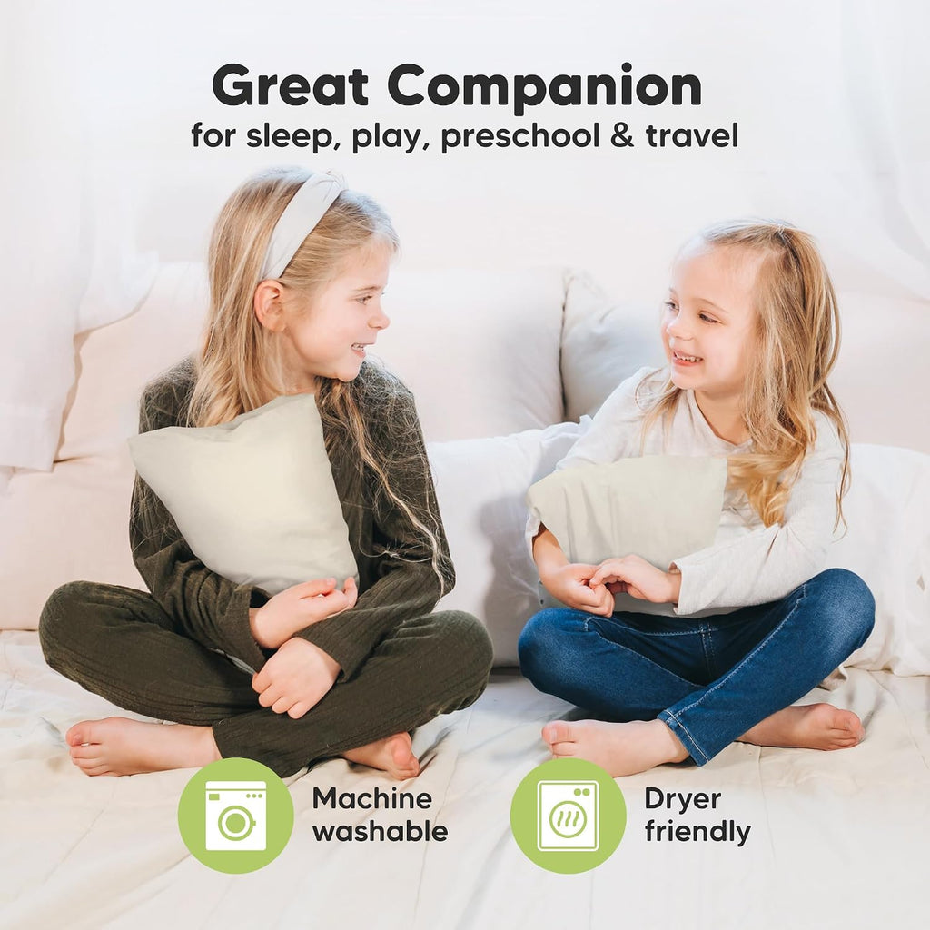 Mini Toddler Pillow with Pillowcase - 9x13 My Little Dreamy Travel Kids Pillow for Sleeping, Toddler Bed, Small, Tiny, Organic Cotton…