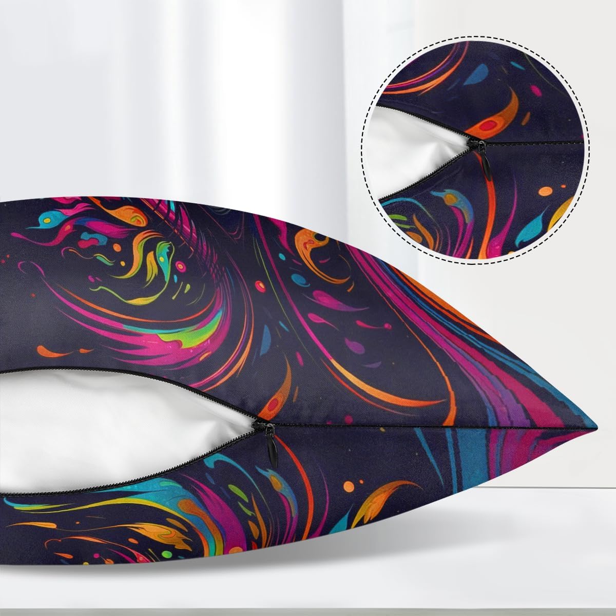 Evil Eye Body Pillow Covers Decorative Soft Bedding Satin Pillowcase with Zipper Closure Cooling Breathable Long Pillow Case-21"x 54"