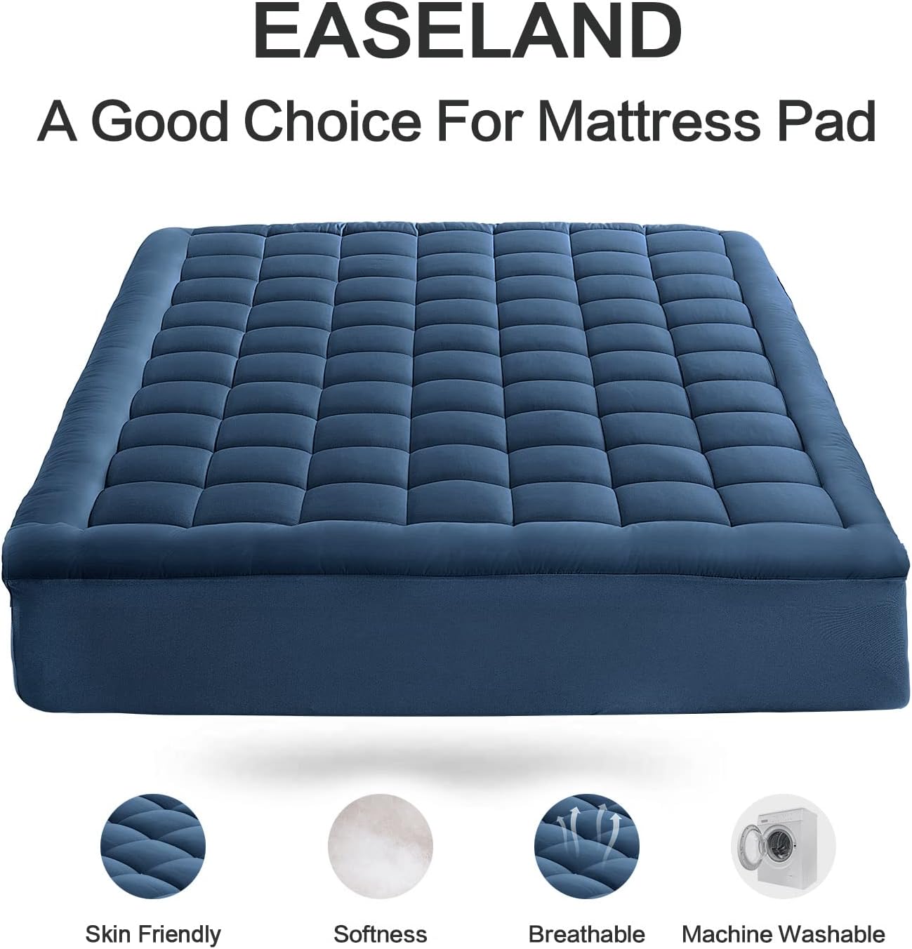 EASELAND Twin Size Mattress Pad Pillow Top Mattress Cover Quilted Fitted Mattress Protector Single 8-21" Deep Pocket Cooling Mattress…