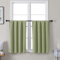 Gwine Sage Green Short Curtains 36 Inches Long, Small Half Window Cafe Curtains Thermal Insulated Room Darkening Blackout Curtain for…