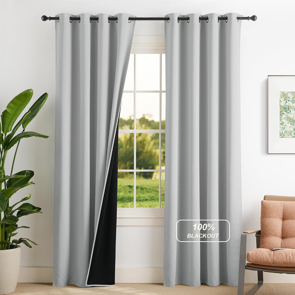 NICETOWN Plylux Blackout Curtains Thermal Insulated Window Treatment Panels Room Darkening Blackout Drapes for Living Room Grommet…