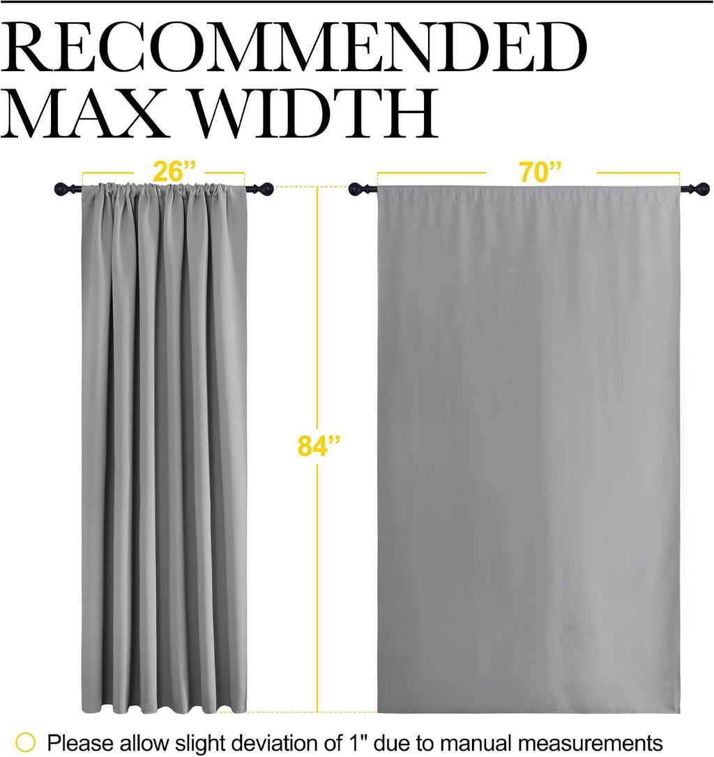 NICETOWN Blackout Curtain Panels 84 inches Long - Thermal Insulated Rod Pocket Blackout Drapes/Draperies for Sliding Glass Door Doorway…