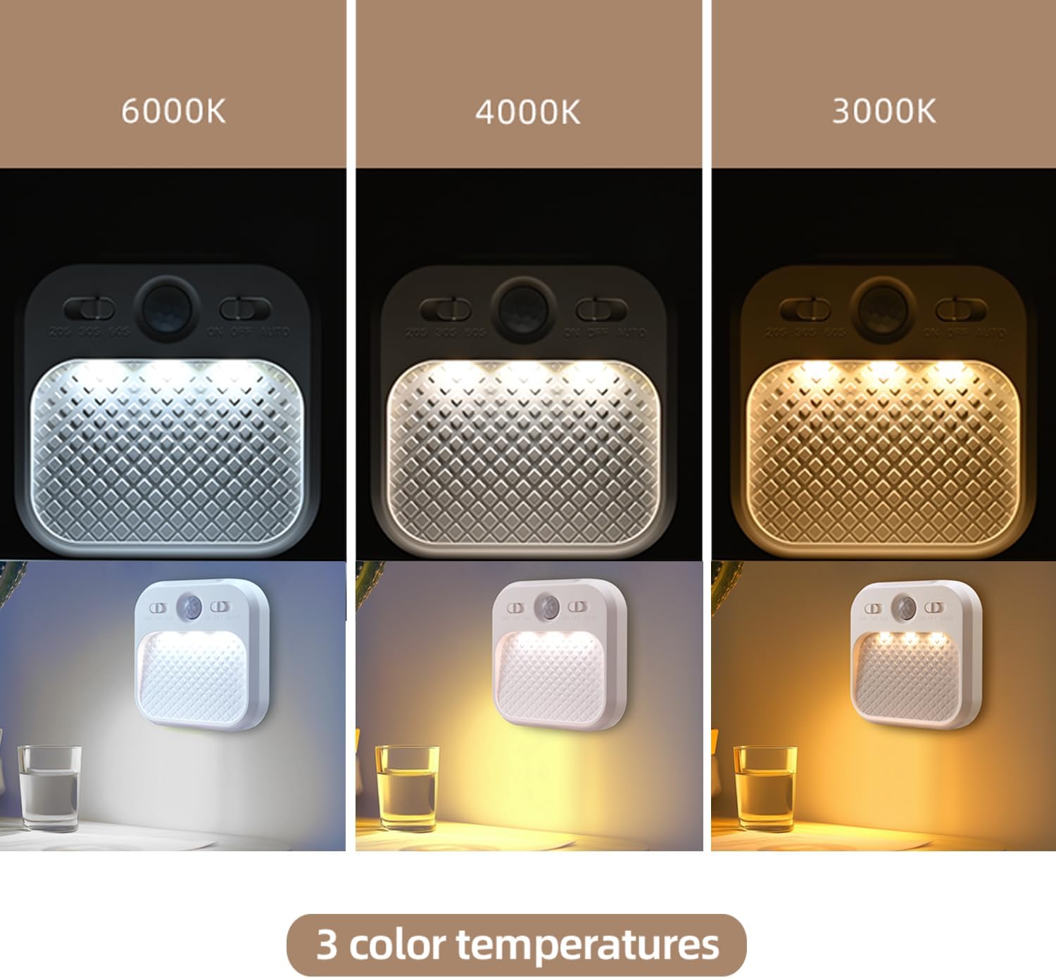 Motion Sensor Night Light 6 Pack, Rechargeable Magnetic Night Light with 3 Color Temperatures & Stepless Dimming, Timer Function, Soft…