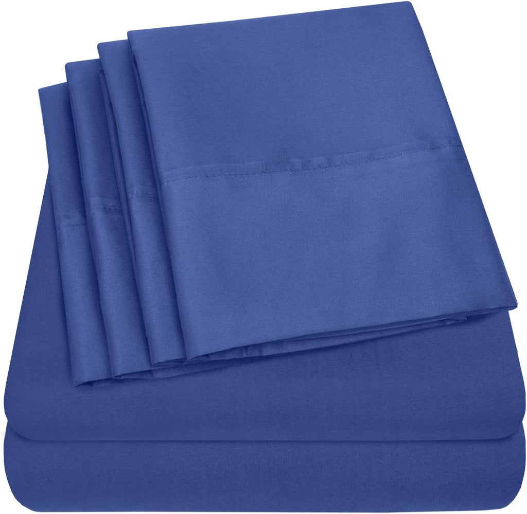 Queen Sheets Royal Blue - 6 Piece 1500 Supreme Collection Fine Brushed Microfiber Deep Pocket Queen Sheet Set Bedding - 2 Extra Pillow…