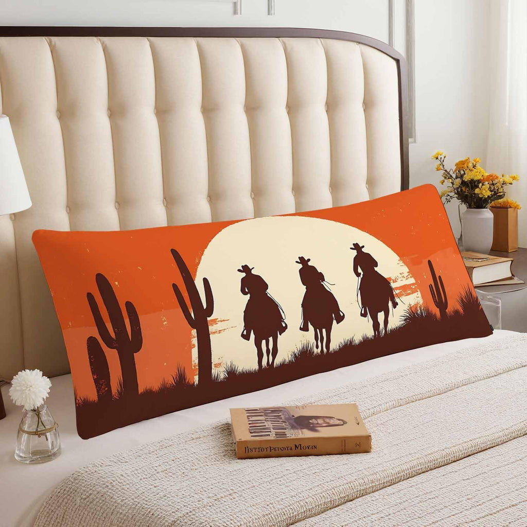 Cowboy Rectangle Body Pillow Covers Western Cowboys Cactus Sunset 20"X54" Couch Body Pillow Pillowcase Decorative Home Body Pillows Bed…