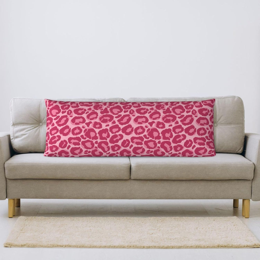 Sovvin Pink Leopard Print Body Pillow Cover Long Pillow Case with Zipper Decorative Soft Cushion Bedding Pillowcase for Couch Bedroo…