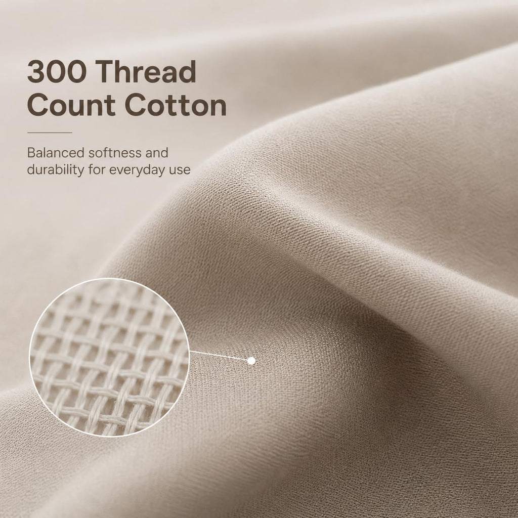 Evolive 100% Cotton Body Pillow Cover 21"x54", 300 Thread Count Soft Breathable Pillowcase with Hidden Zipper, Smooth Durable Replacement C…