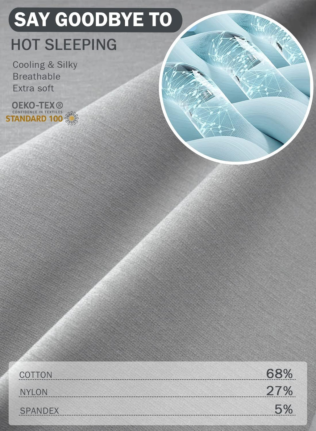 Insen Reading Pillow, Back Pillow for Sitting in Bed and Couch, Gaming Pillow for Adults, Sit Up Support for Bed, Cooling Tencel, Grey Grey