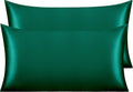 Ntbay 2 Pack Satin King Pillowcases for Hair and Skin, Luxurious and Silky Pillow Cases with Envelope Closure, 20x40 Inches, Dark Green 2 P…