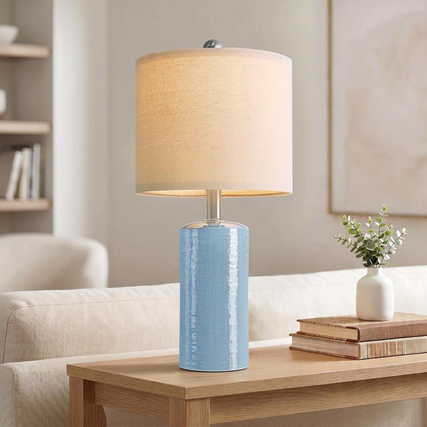 G-SAFAVA 20.5" Small Table Lamps for Living Room Lamp Set of 2 Ceramic Lamps for Bedroom Bedside Lamps Modern Boho Lamps for Night Stands…