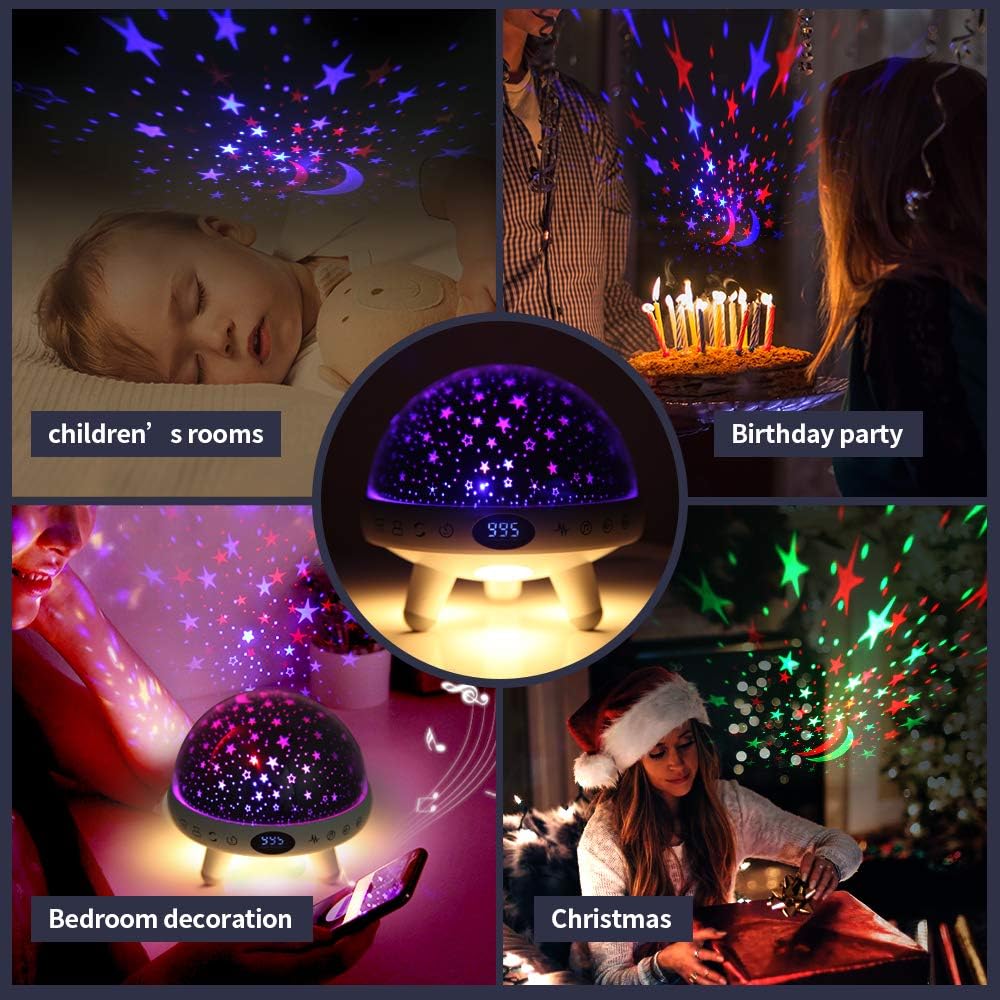 Yachance Night Light for Kids Room with Sound Machine Baby Night Light Star Projector White Noise Machine for Sleeping Soother Nursery Lamp…