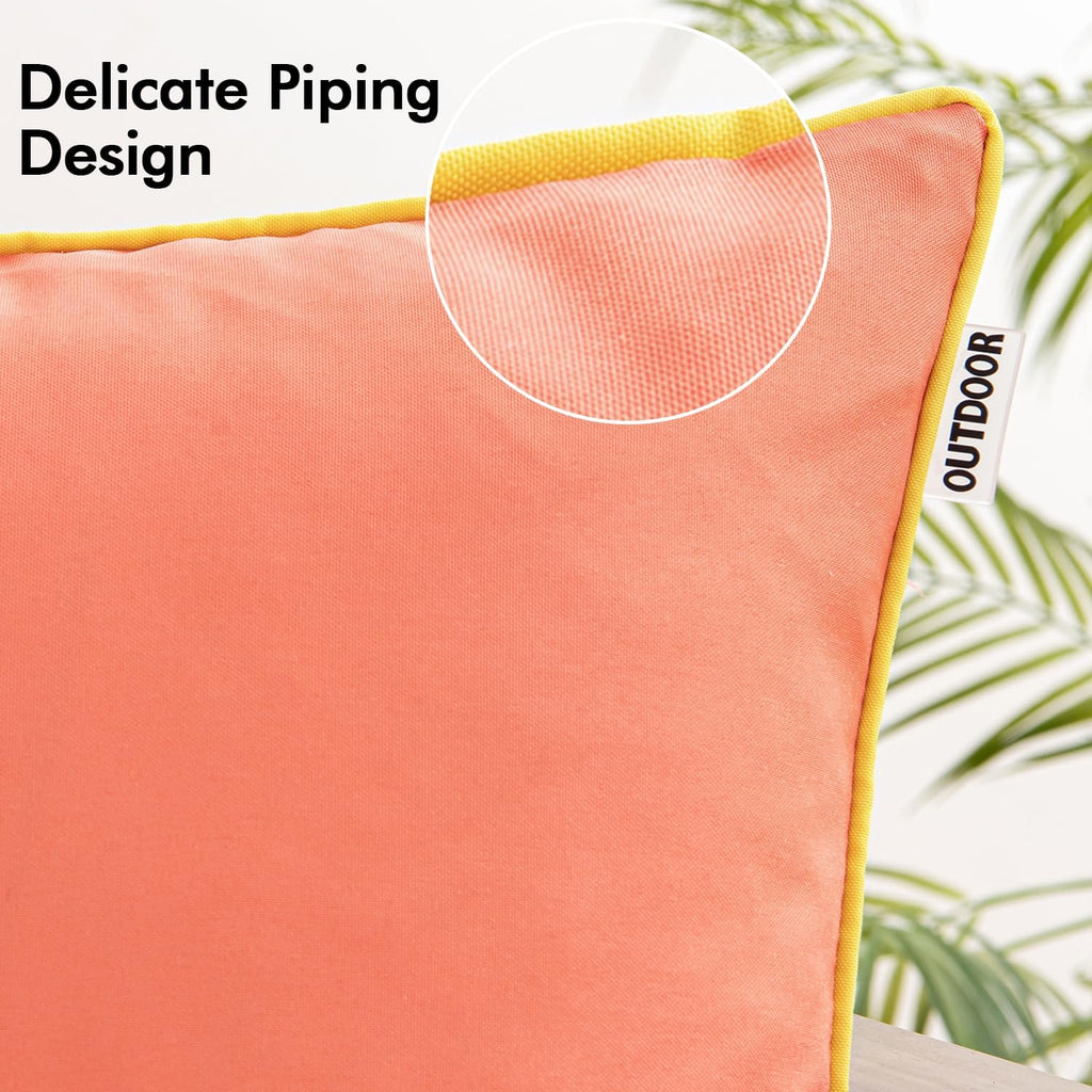 MIULEE Pack of 2 Outdoor Waterproof Throw Pillow Covers Decorative Outdoor Pillowcases Piping Edge Water Resistant Cushion Covers for…