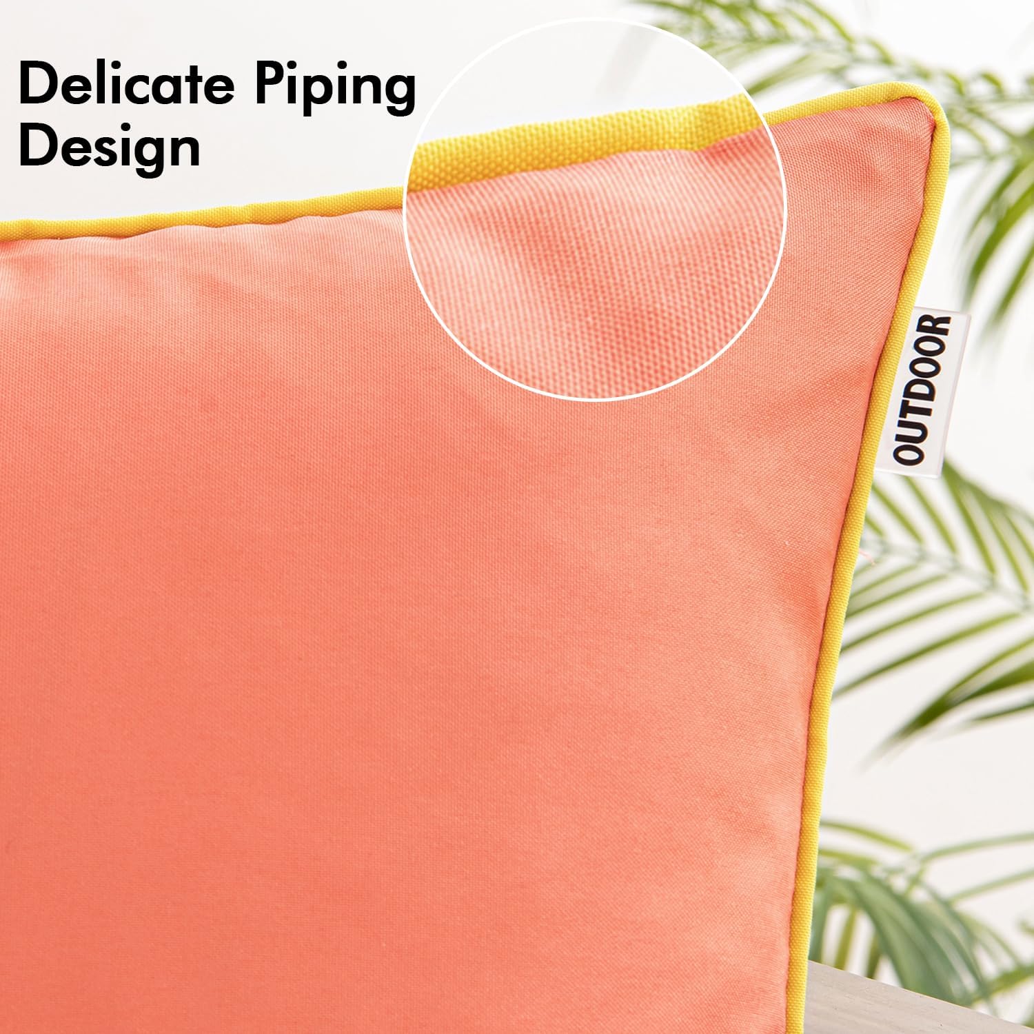 MIULEE Pack of 2 Outdoor Waterproof Throw Pillow Covers Decorative Outdoor Pillowcases Piping Edge Water Resistant Cushion Covers for…