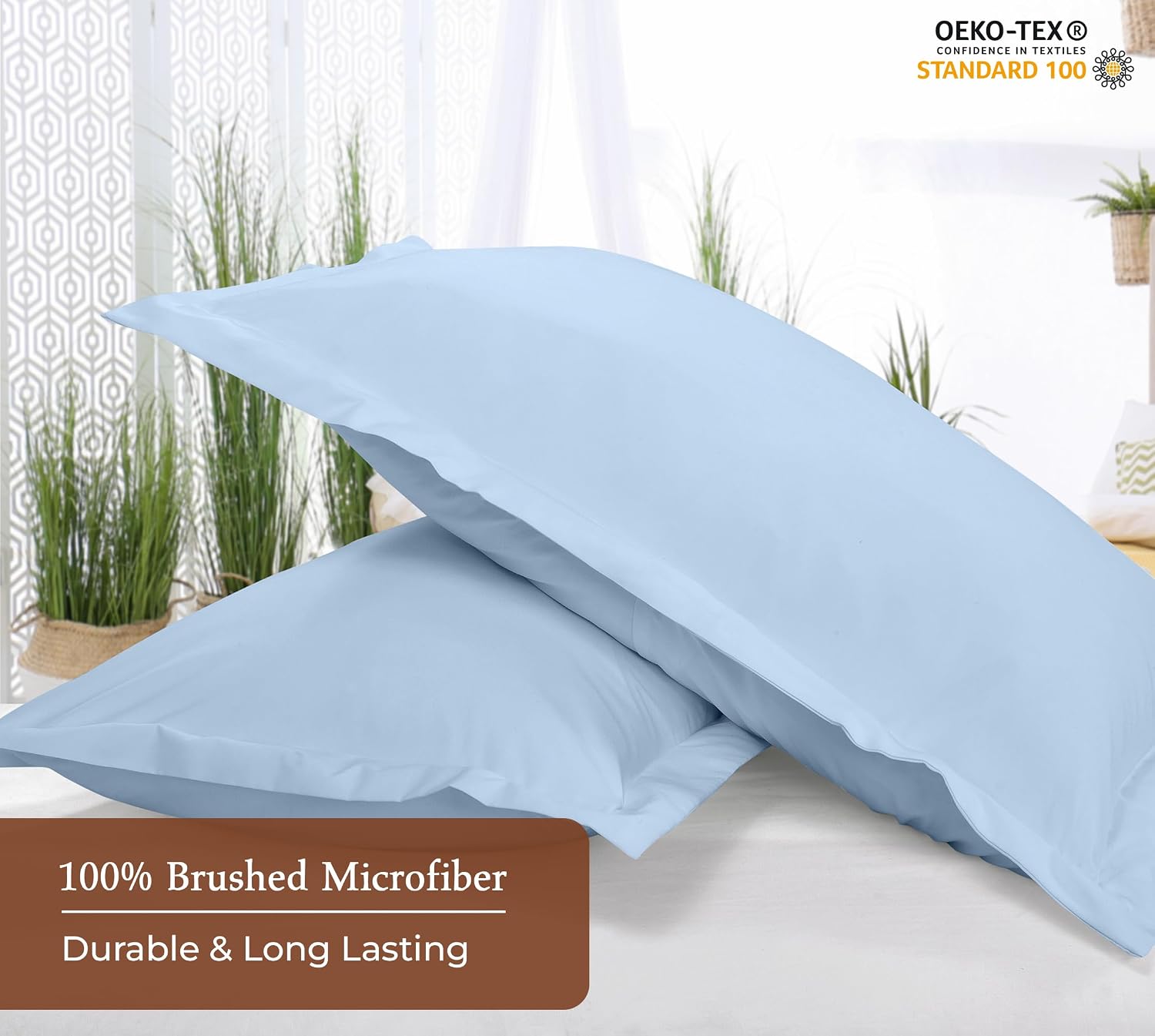 Royalelinens Royale Linens Pillow Shams 2 Pack Euro Size 26x26 Inch - Brushed 1800 Microfiber - Bed Pillow Shams, Wrinkle Resistant Super S…