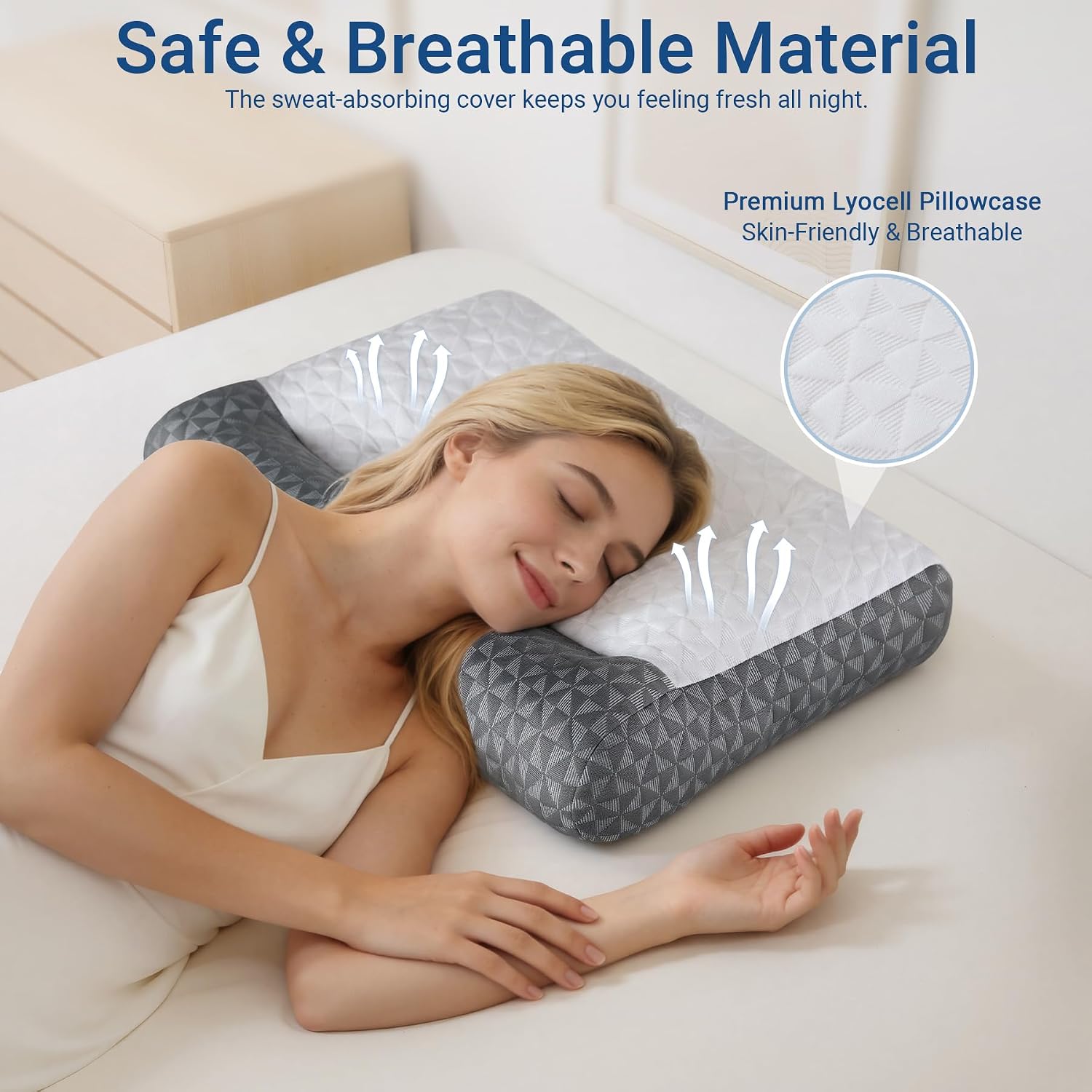 Favocama Cervical Neck Pillow for Sleeping - Ergonomic Side Sleeper Pillows for, Contour Cervical Pillow for Neck Support, Orthopedic Memo…