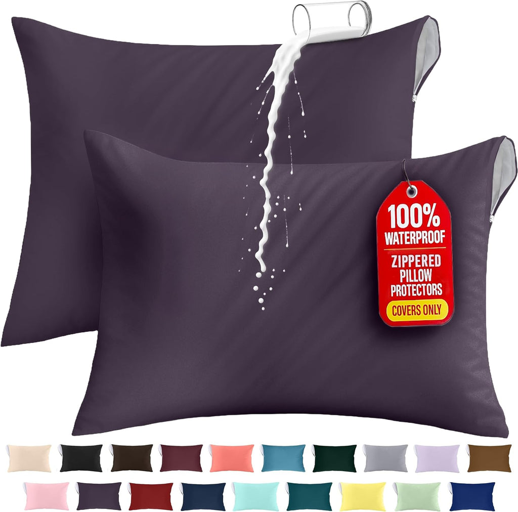 Utopiabedding Utopia Bedding 100% Waterproof Pillow Protectors with Zipper King Size (Set of 2), Bed Bug and Dust Mite Proof Zippered Pillo…