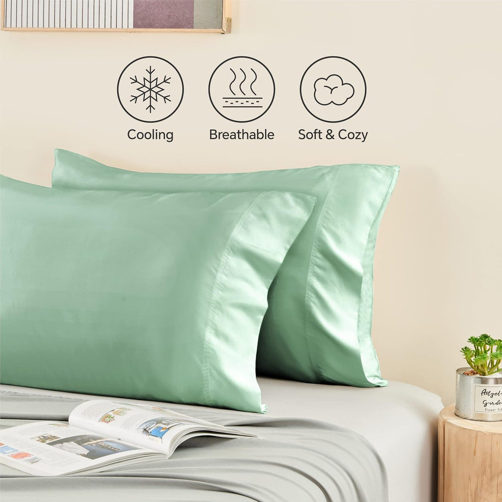 Bedelite King Size Pillow Cases Set of 2, Rayon Derived from Bamboo, Cooling Pillow Cases for Hot Sleepers & Night Sweats, Breathable and S…