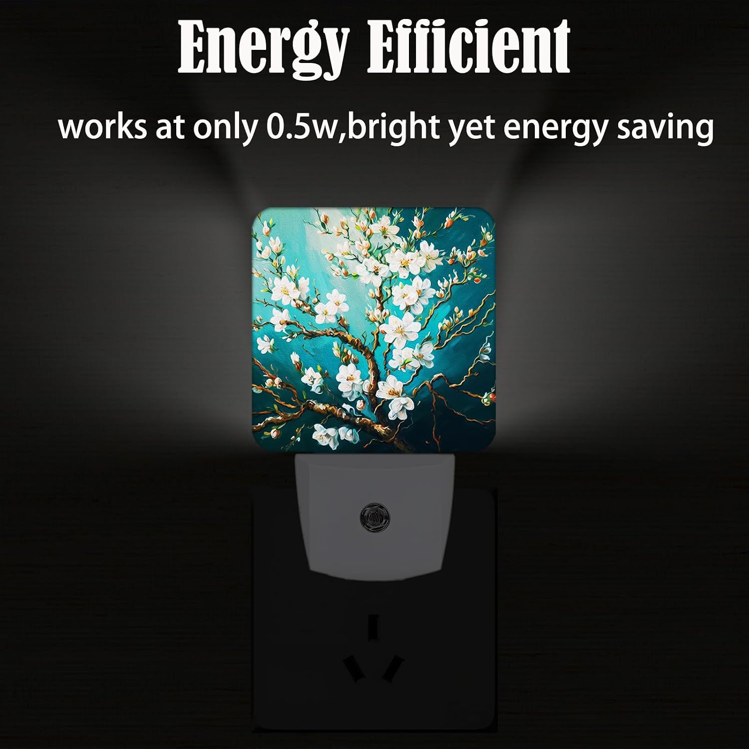 Blossoming Almond Tree Night Light, Plug-in Nightlights Auto Sensor Night Lamp Dusk to Dawn Lamp Home Decor for Nursery Children Girls Boys