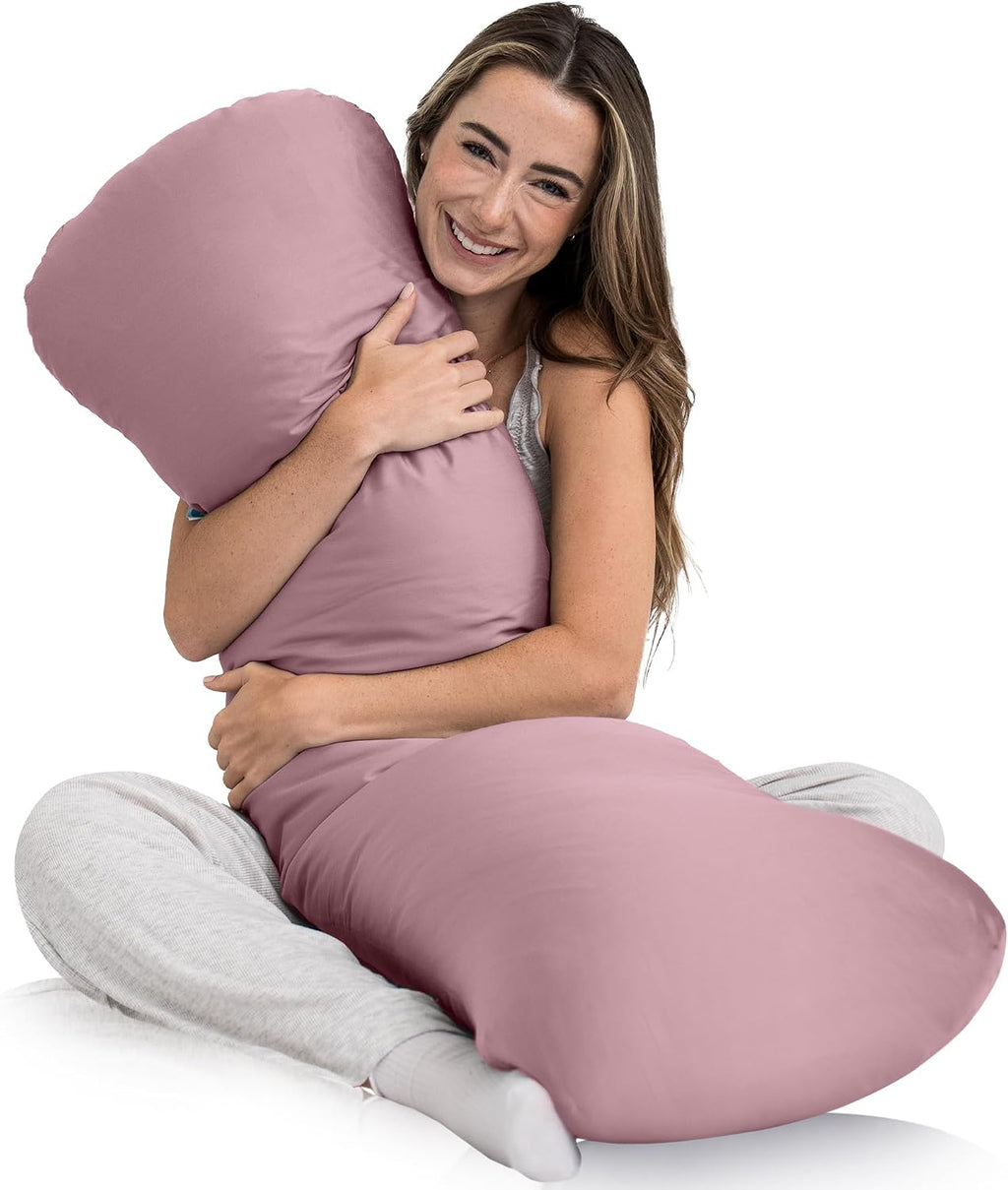 SleepCloud Weighted Body Pillow 8lbs - Weighted Pillow for Deeper Sleep (48" x 14") - Cooling Body Pillows for Adults, Side Sleeper Body…