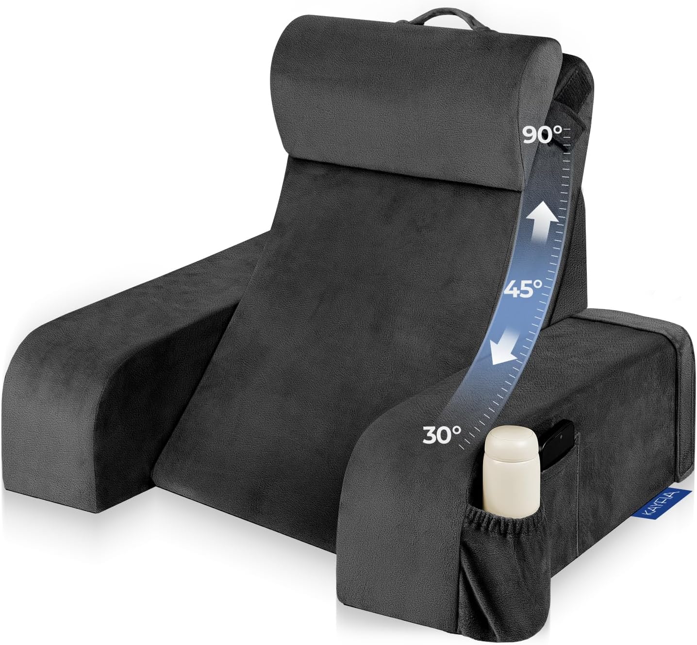 Kayfia Reading Pillow with 30-90° Stepless Adjustable Angle & Height, 2 in 1 Back Wedge Pillow for Bed Sitting up, Backrest Pillow for…