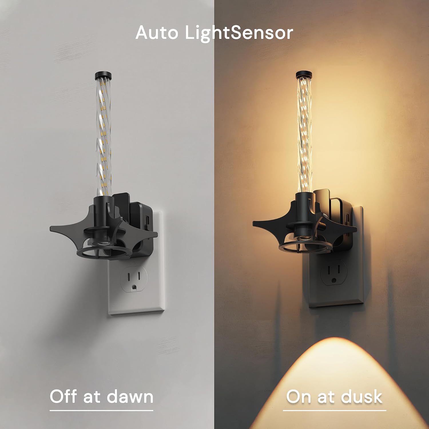L LOHAS LED Night Lights Plug into Wall, Dusk to Dawn Sensor Nightlight, 0-100LM Brightness Adjustable, 3000K Soft White, Rocket Night…