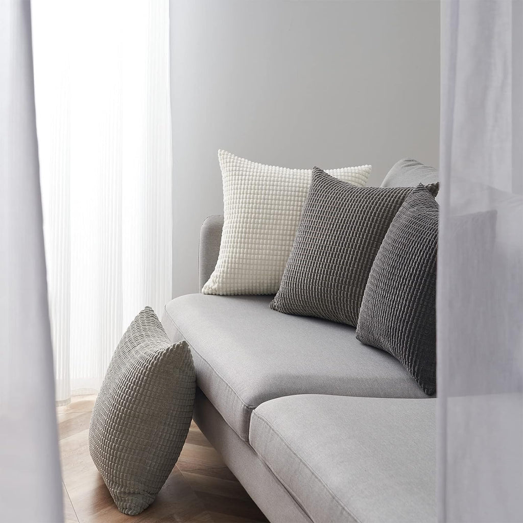 Topfinel 4 Packs Grey Decorative Throw Pillow Covers 26x26 Inch for Living Room Couch Bed Sofa, Boho Western Farmhouse Home Decor, Square S…