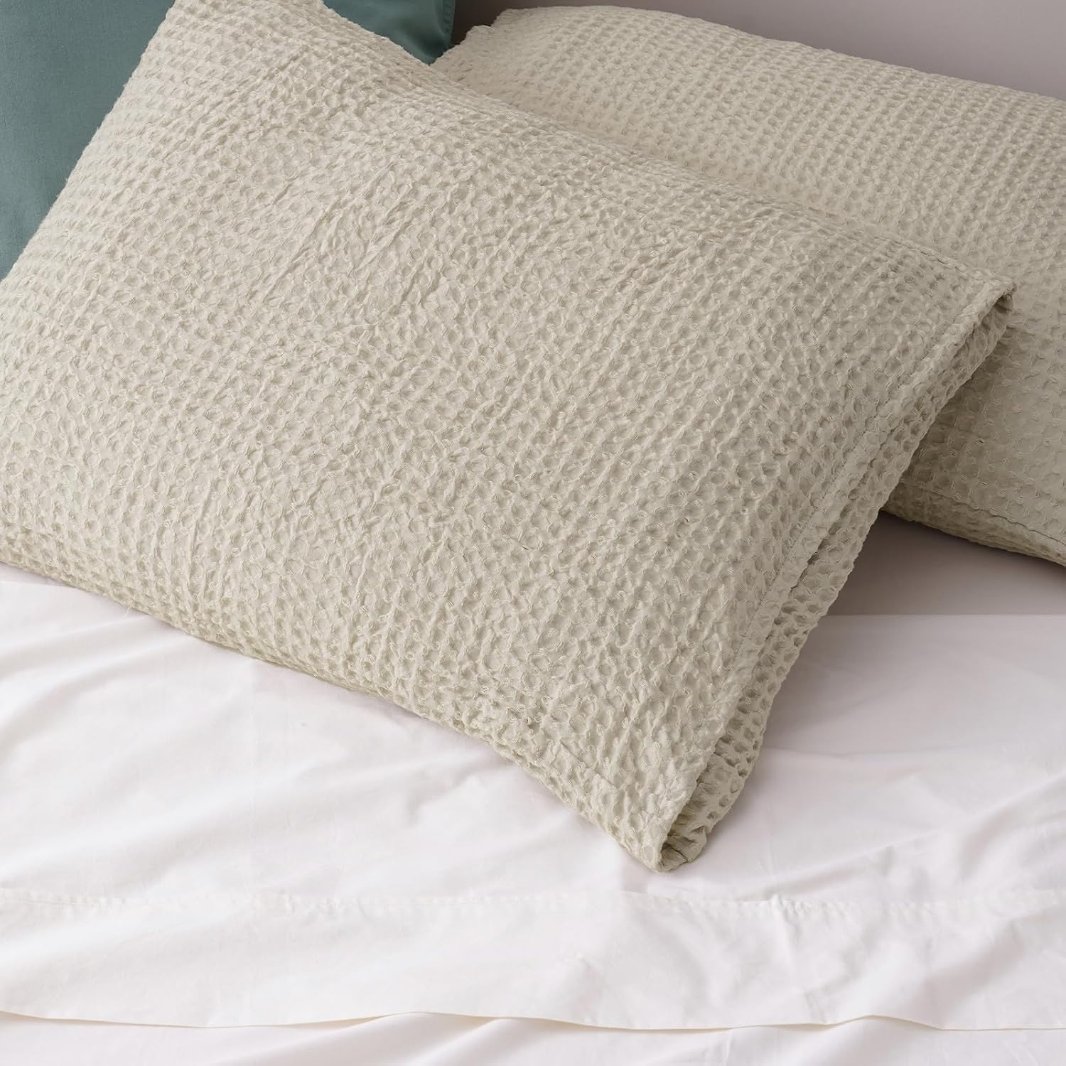 Phf Ultra Soft Waffle Weave Pillow Shams California King Size, No Insert, 2 Pack 20" x 40" Pillowcases, Breathable & Skin-Friendly Pillow Ca…
