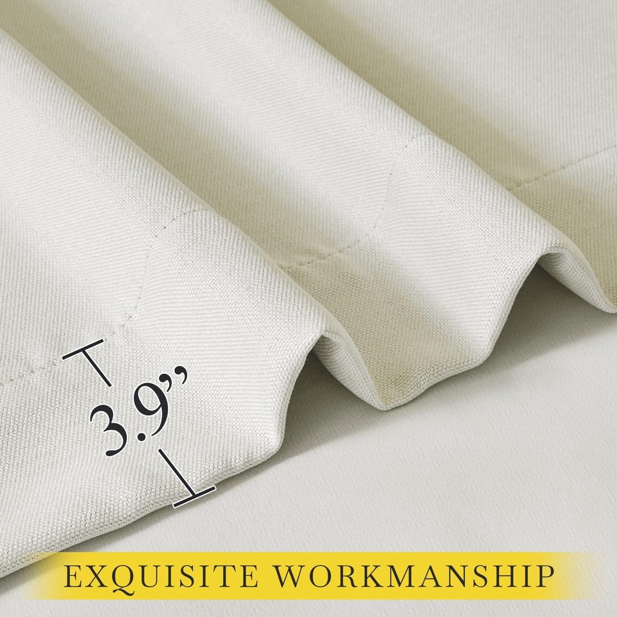 Nicetown Thick Faux Linen Bedroom Curtains 108 inches Long, Room Darkening Dual Rod Pockets & Hook Belt Thermal Curtains Noise Dampening Dr…