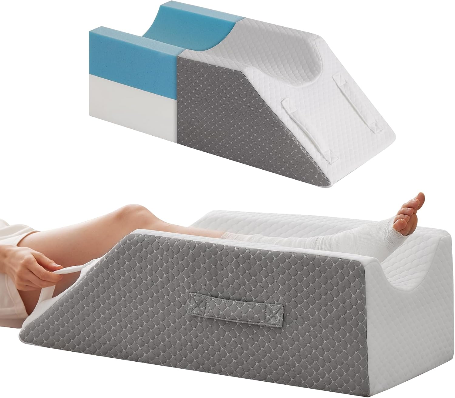 Megcxit Leg Elevation Pillows for After Surgery, Injury or Rest, Memory Foam Leg Elevating Pillow, Leg Pillow Elevation Blood Circulation,…