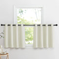 Nicetown Natural Faux Linen Blackout Curtain Panels 24 inch Long, Thermal Insulated Light Blocking Window Coering Privacy Protect Energy Ef…
