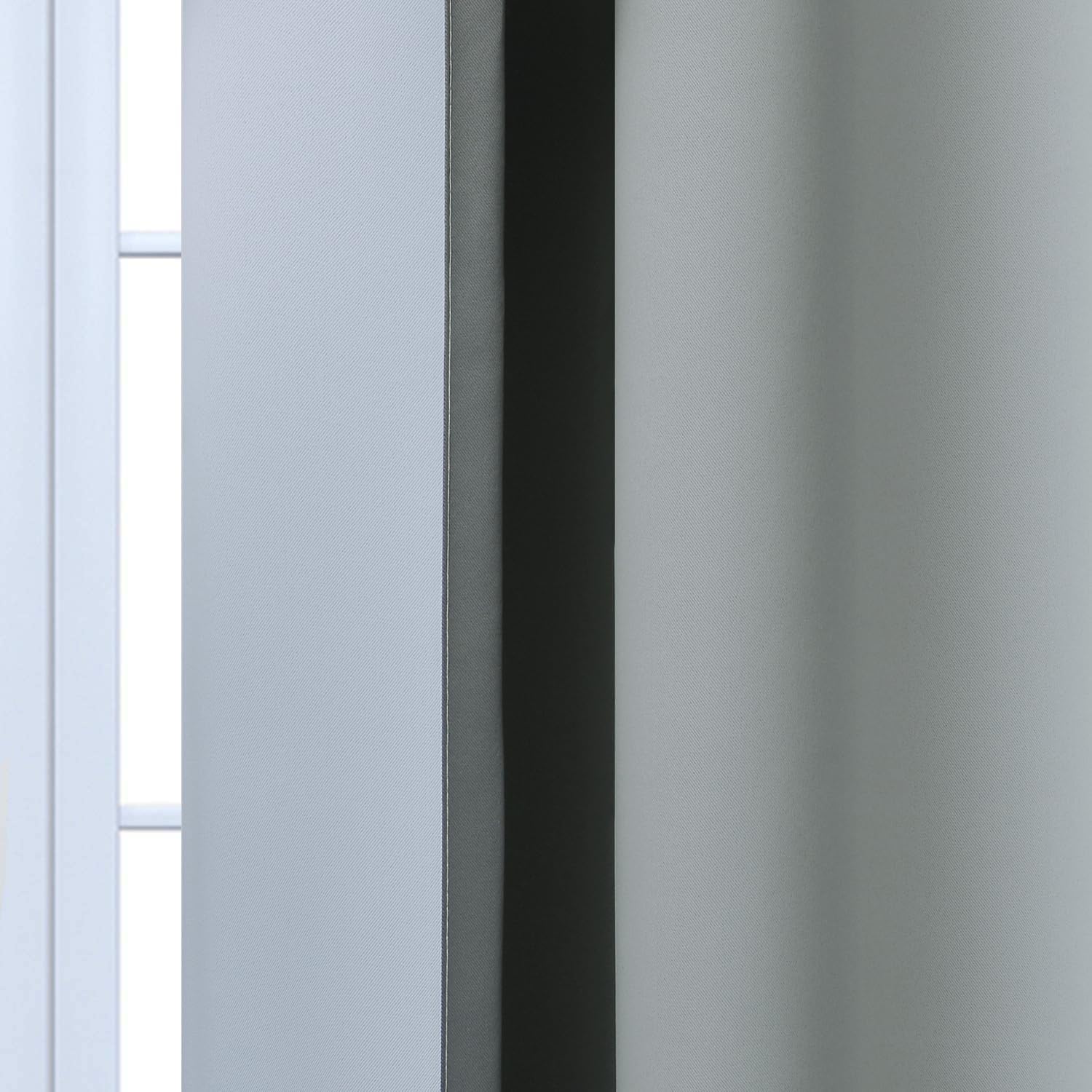 Yakamok Room Darkening Ombre Curtains 84 Inch Length, Grey and Greyish White Thermal Insulated Gradient Color Curtains, Light Blocking Gromm…