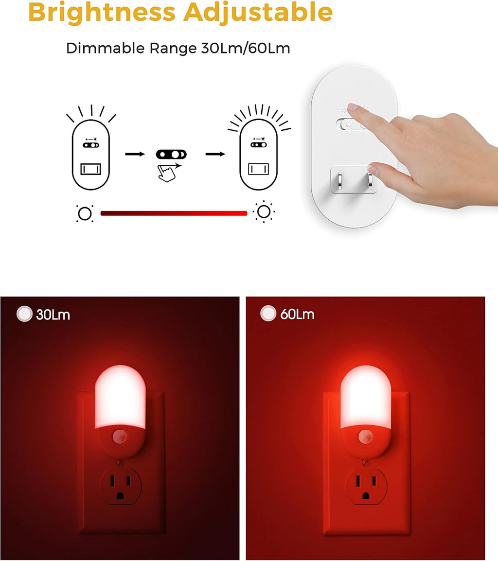 Llohasled L LOHAS LED Red Night Light Plug in, Motion Sensor Night Light for Kids, Red Nightlight, 30/60LM, Motion Activated Nigh…