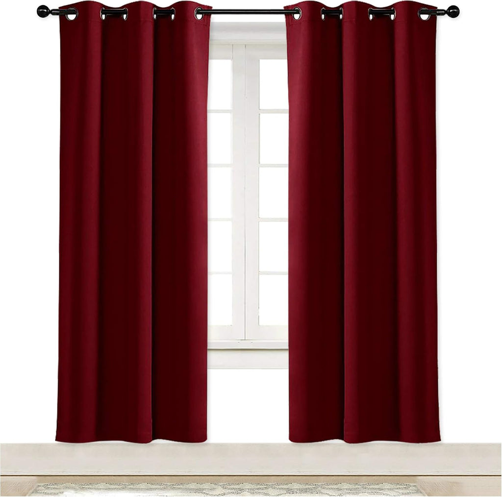 NICETOWN Christmas Red Blackout Window Christmas Curtain for Kitchen, Noise Reducing Solid Grommet Window Treatment Drapery/Drape for…