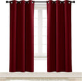 NICETOWN Christmas Red Blackout Window Christmas Curtain for Kitchen, Noise Reducing Solid Grommet Window Treatment Drapery/Drape for…