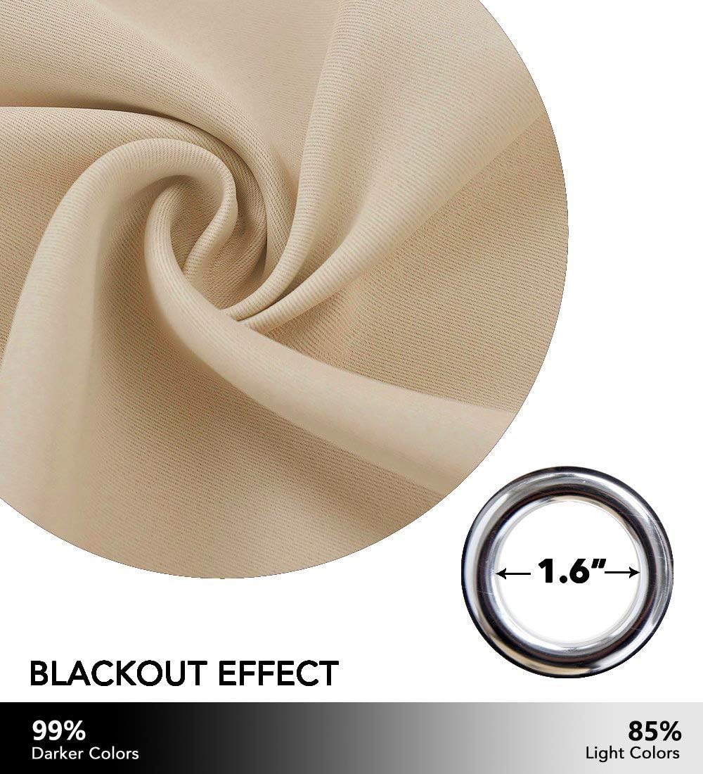 NICETOWN Doorway Curtains, Room Darkening Curtain and Drape Energy Efficient Warmth Grommet Curtain for Office & Classroom (Biscotti…
