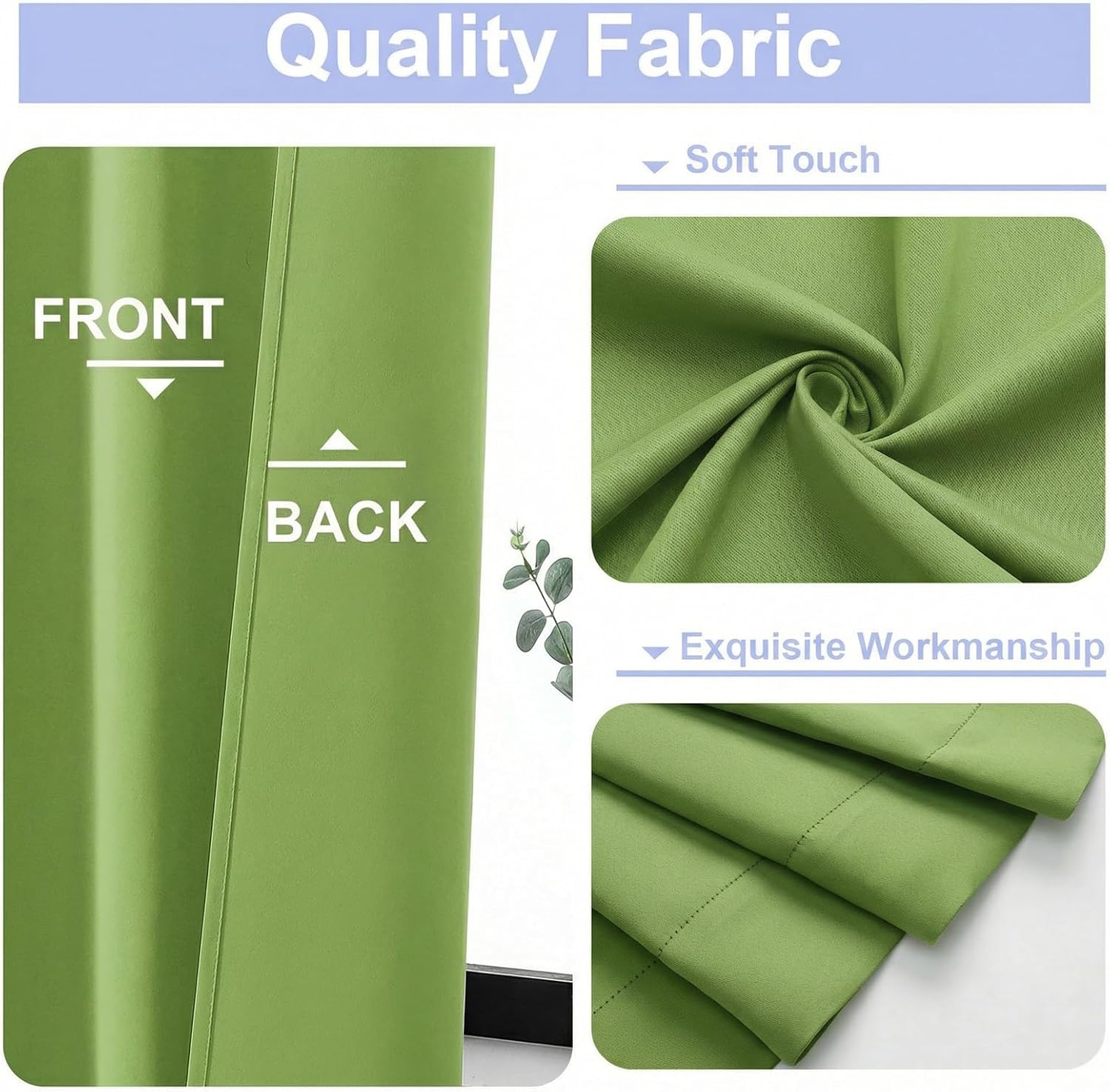 Simplebrand Ava Lime Short 36 Inches Blackout Curtain 2 Panels Set, Half Window Rod Pocket Privacy Curtain Tiers for Kitchen, Curtains Blac…