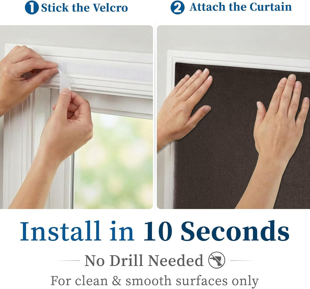 100% Blackout French Door Curtains, Room Darkening Shades Small Window Curtain Drapes Thermal Insulated Tricia Door Blinds for Classroom…