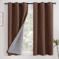 YoungsTex YoungsTe Brown Linen Blackout Curtains 54 Inch Length for Bedroom, Full Light Blocking Drapes with Grommet Thermal Insulated for…