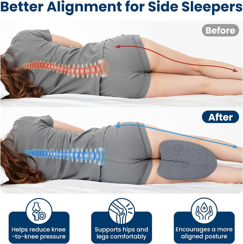 Knee Pillow for Side Sleepers - Cooling Gel Memory Foam Leg Pillow for Side Sleeping, Heart-Shaped Between Legs Cushion for Pressure…