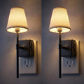 Llohasled L LOHAS LED Night Light, 2 Pack Night Lights Plug Into Wall with 0-100 LM Dimmable, Fabric Linen Shade Plug in Night Light, 3000K…