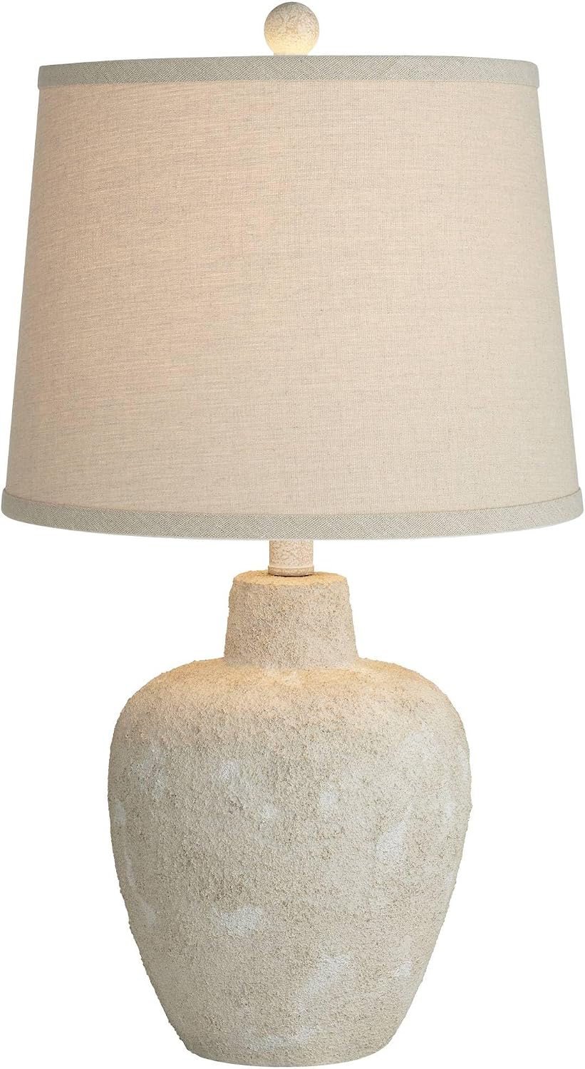360 Lighting Romeo 23 1/2" High Jar Small Farmhouse Rustic Natural Cottage Coastal Accent Table Lamps Set of 2 Beige Distressed Earth…