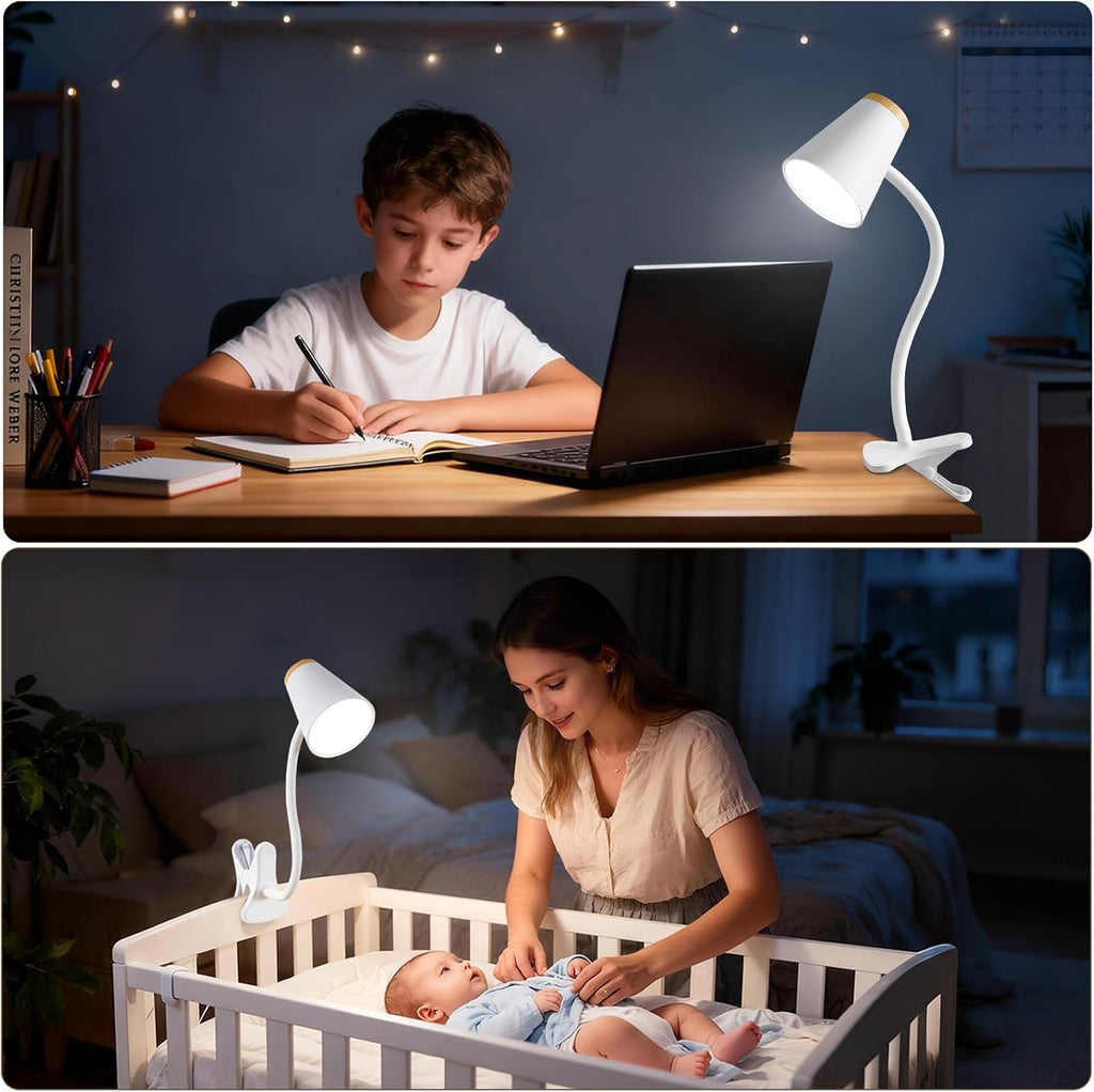 WelcometoEJIAXIN EJIAXIN Clip on Desk Lamp for Home Office - Small LED Touch Dimmable Reading Light for College Dorm Room - Adjustable Flex…