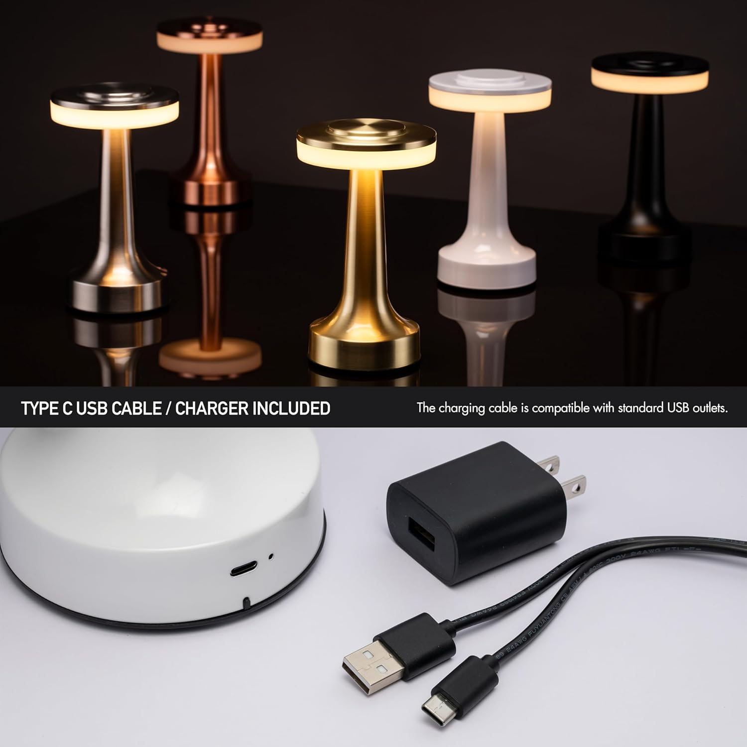 O’Bright Portable LED Table Lamp with Touch Sensor, 3-Levels Brightness, Rechargeable Battery Up to 48 Hours Usage, Night Light for Kids…